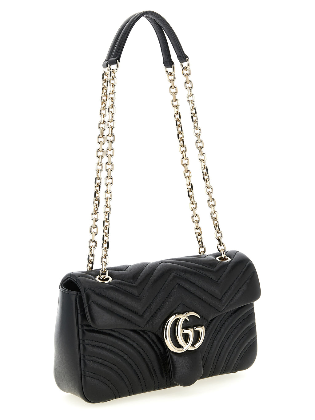 Gucci GG Marmont Black Leather Chain Shoulder Bag