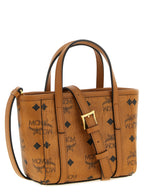 MCM X-Mini Toni Top-Zip Shopper in Visetos Cognac