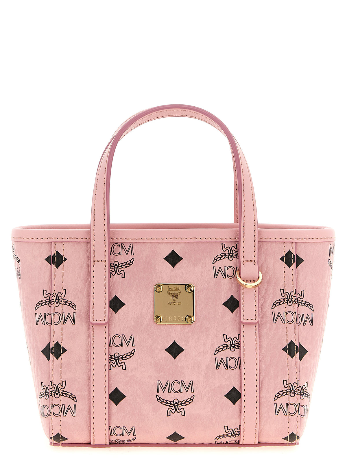 MCM X-Mini Toni Top-Zip Shopper in Visetos Soft Pink