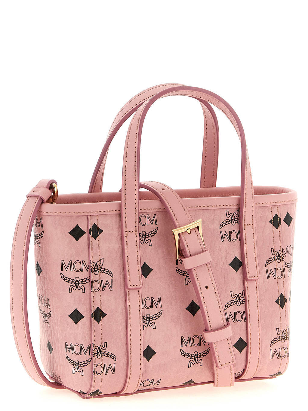 MCM X-Mini Toni Top-Zip Shopper in Visetos Soft Pink
