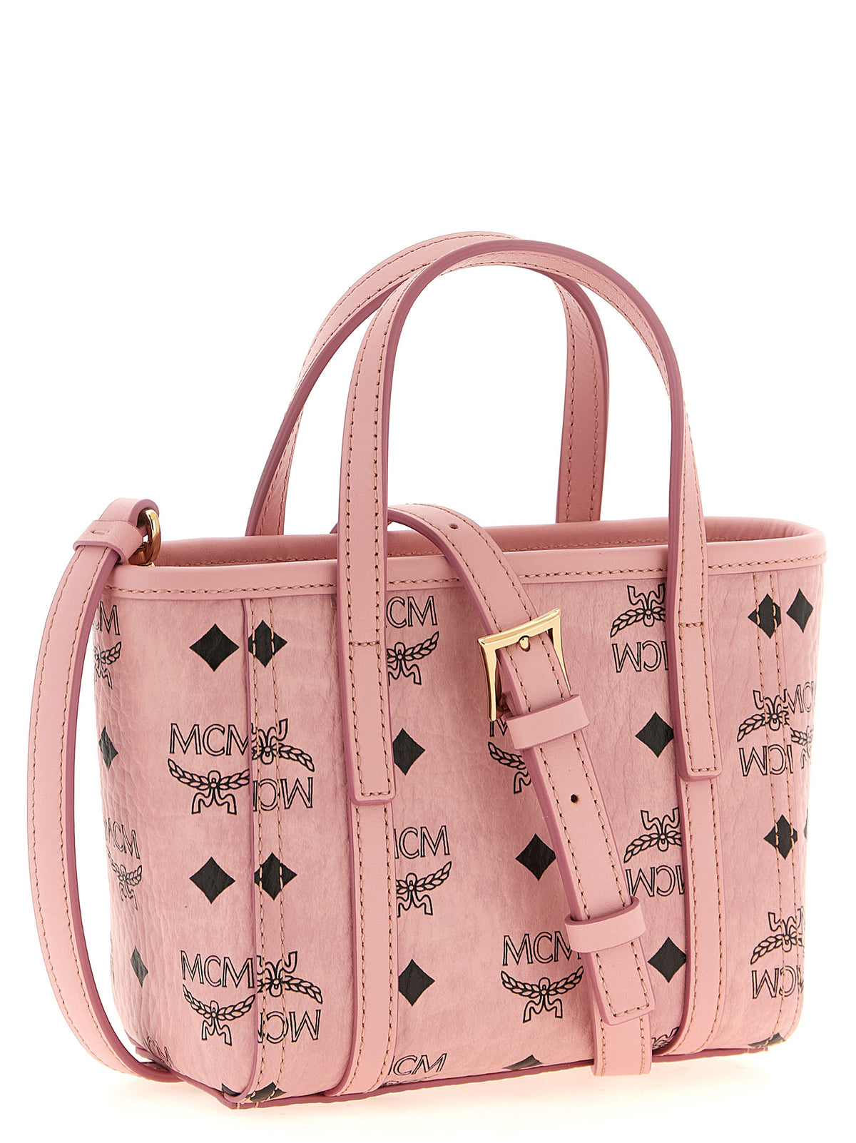 MCM X-Mini Toni Top-Zip Shopper in Visetos Soft Pink