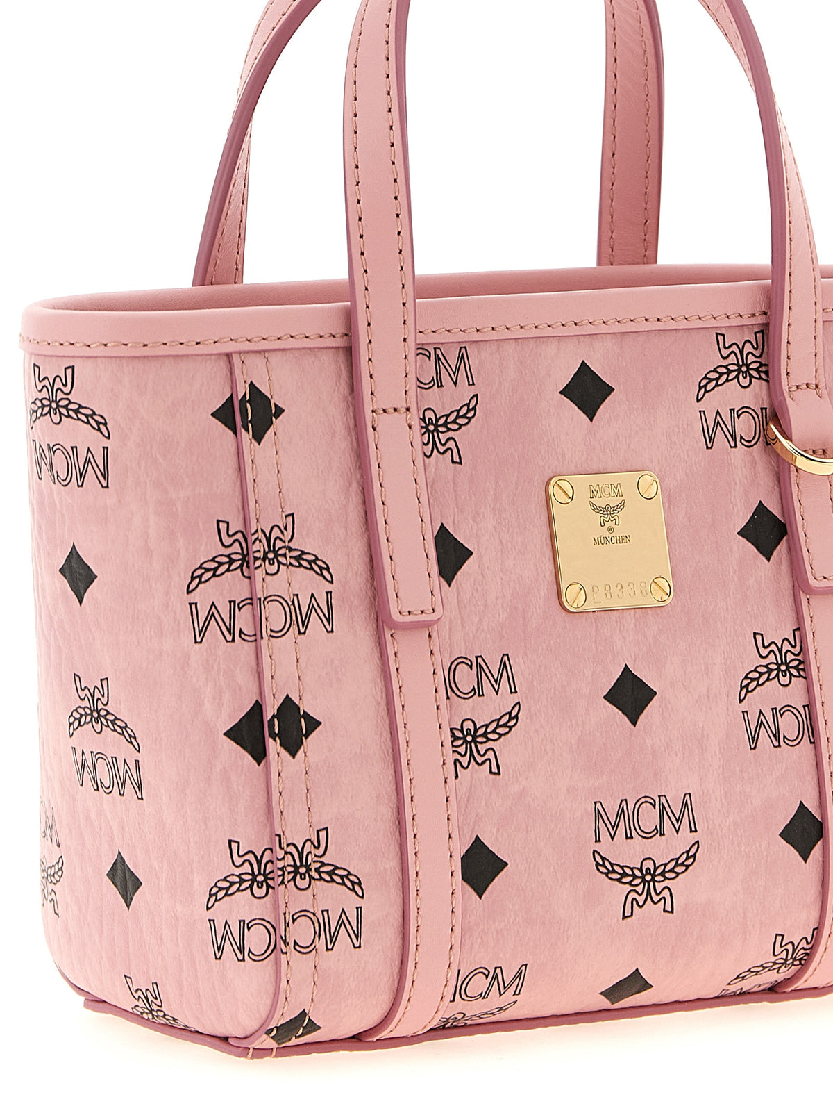 MCM X-Mini Toni Top-Zip Shopper in Visetos Soft Pink