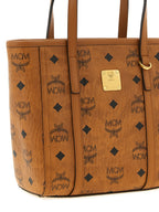 MCM Small Toni Top-Zip Shopper in Visetos Cognac