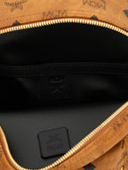 MCM Mini Stark Side Studs Backpack in Visetos Cognac