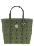 MCM Mini Toni Top-Zip Shopper in Visetos Khaki Moss