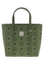 MCM Mini Toni Top-Zip Shopper in Visetos Khaki Moss