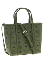 MCM Mini Toni Top-Zip Shopper in Visetos Khaki Moss