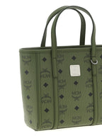 MCM Mini Toni Top-Zip Shopper in Visetos Khaki Moss