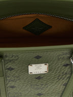 MCM Mini Toni Top-Zip Shopper in Visetos Khaki Moss