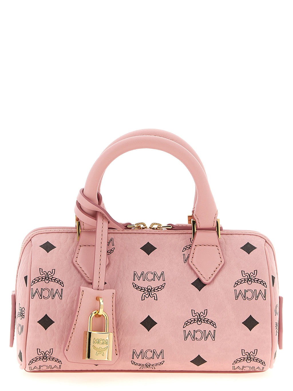 MCM Mini Ella Boston Bag in Visetos Soft Pink