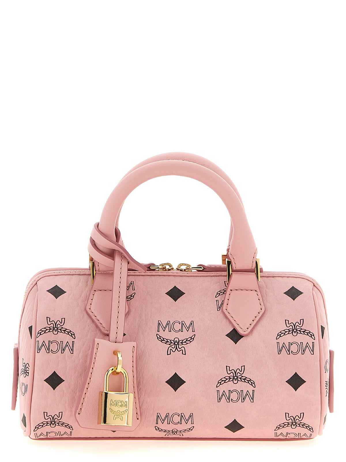 MCM Mini Ella Boston Bag in Visetos Soft Pink