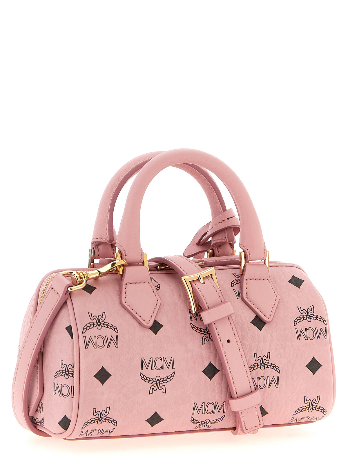 MCM Mini Ella Boston Bag in Visetos Soft Pink