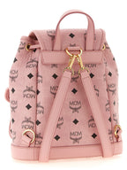 MCM Mini Aren Drawstring Backpack in Visetos Soft Pink