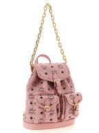 MCM Mini Aren Drawstring Backpack in Visetos Soft Pink