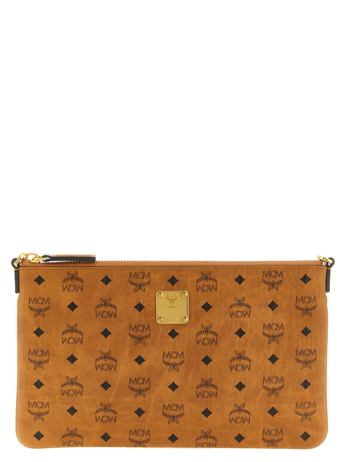 MCM Mini Aren Crossbody Pouch in Visetos Cognac