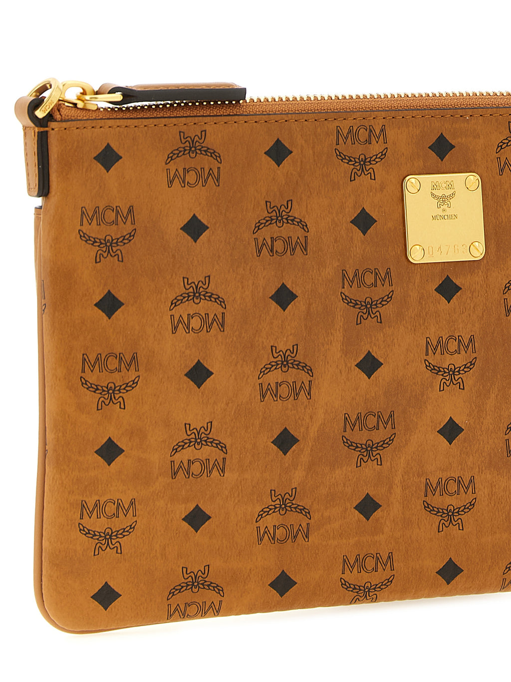 MCM Mini Aren Crossbody Pouch in Visetos Cognac