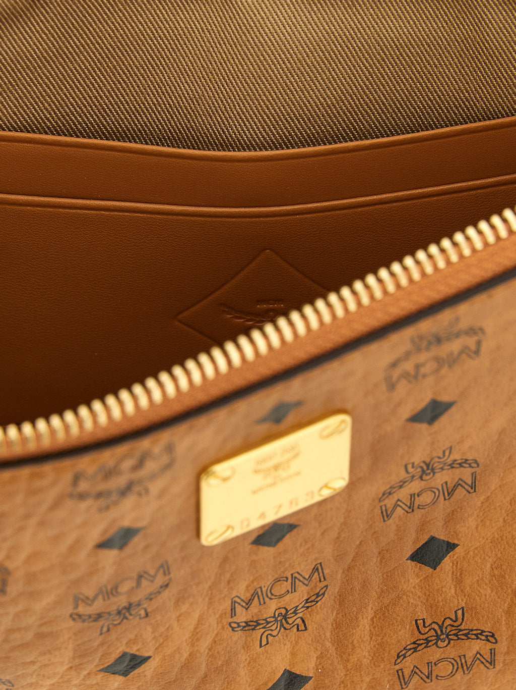 MCM Mini Aren Crossbody Pouch in Visetos Cognac