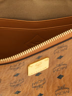 MCM Mini Aren Crossbody Pouch in Visetos Cognac