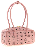 MCM Small Aren East West Shoulder Bag in Visetos Soft Pink