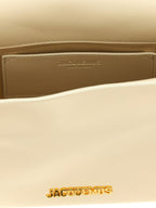 Jacquemus Le Sac Rond Carré Leather Clutch Bag Light Ivory