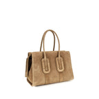 Marc Jacobs Babe City Tote In Felted Suede Hazelnut