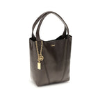 Chloé Small Spin Grained Leather Tote Bag Kohl Brown
