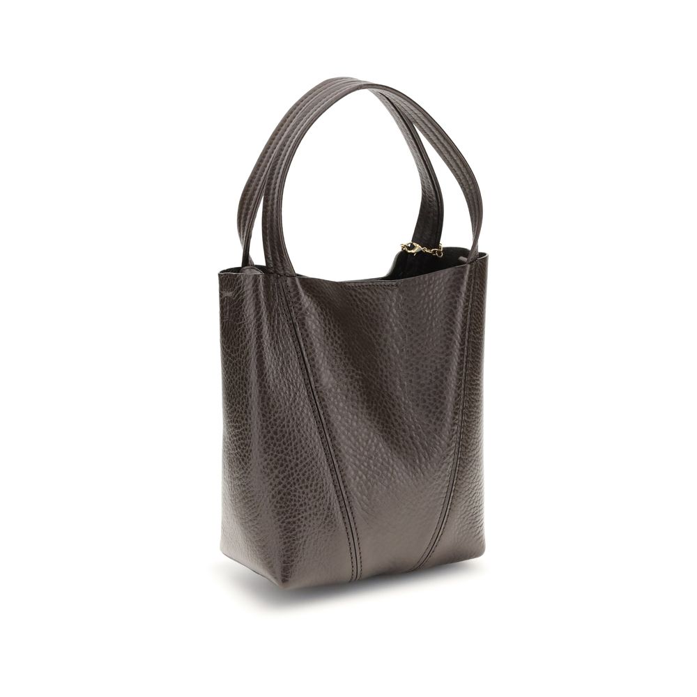 Chloé Small Spin Grained Leather Tote Bag Kohl Brown