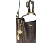 Chloé Small Spin Grained Leather Tote Bag Kohl Brown