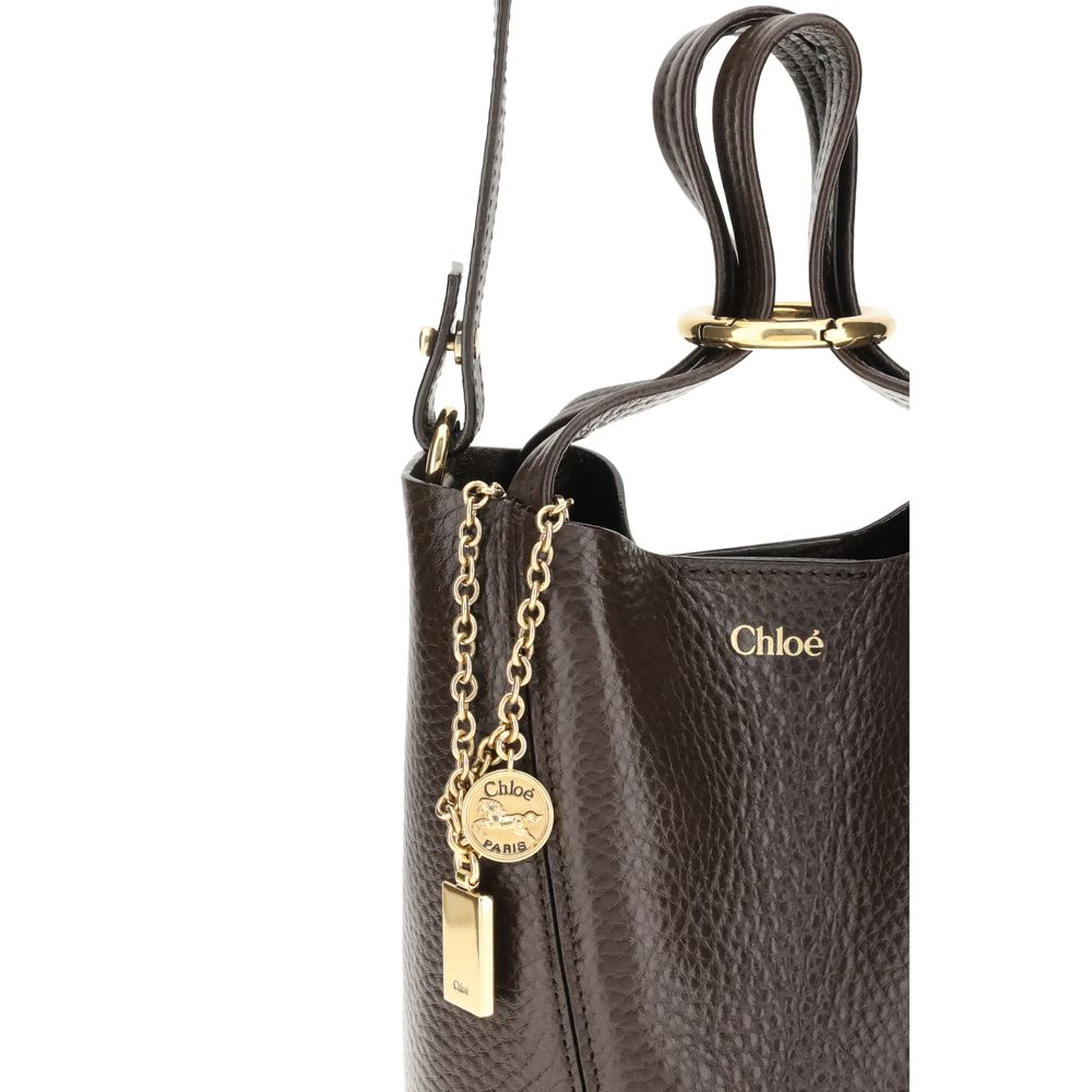 Chloé Small Spin Grained Leather Tote Bag Kohl Brown