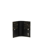 Fendi FF Jacquard Card Holder Brown