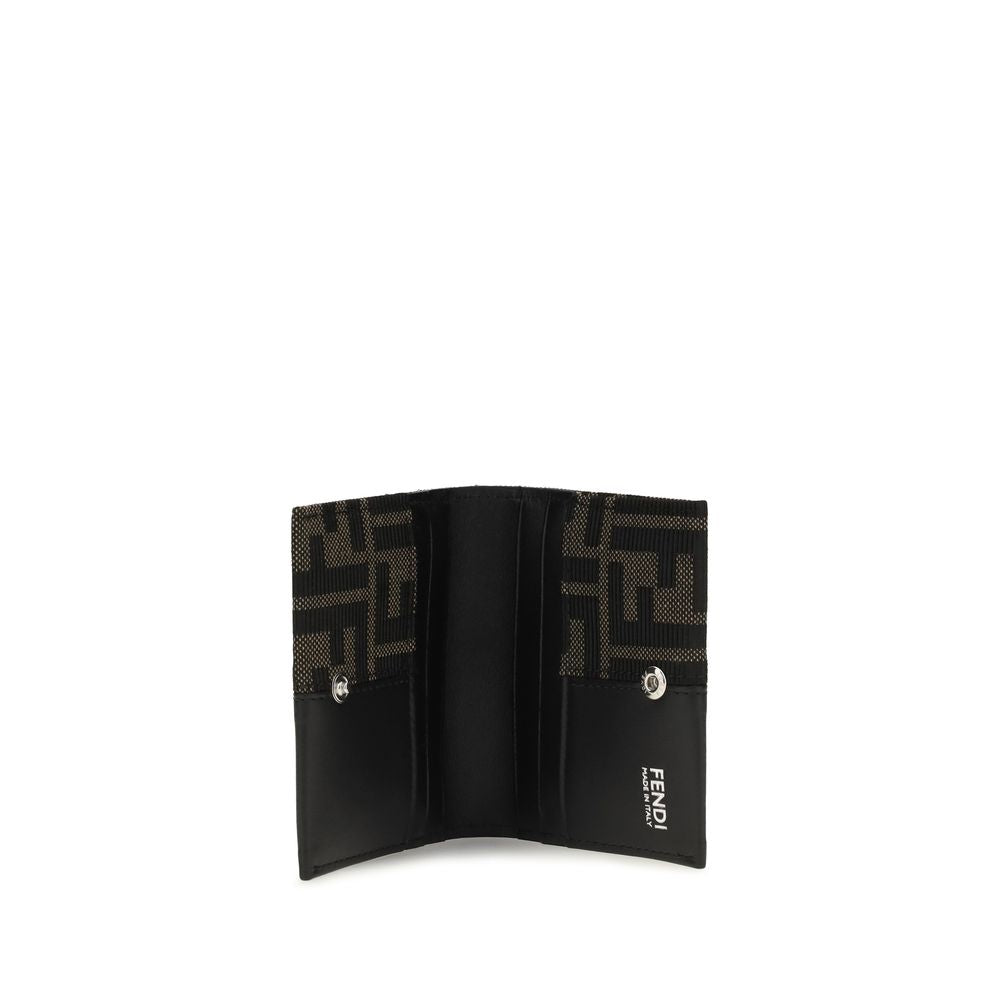 Fendi FF Jacquard Card Holder Brown