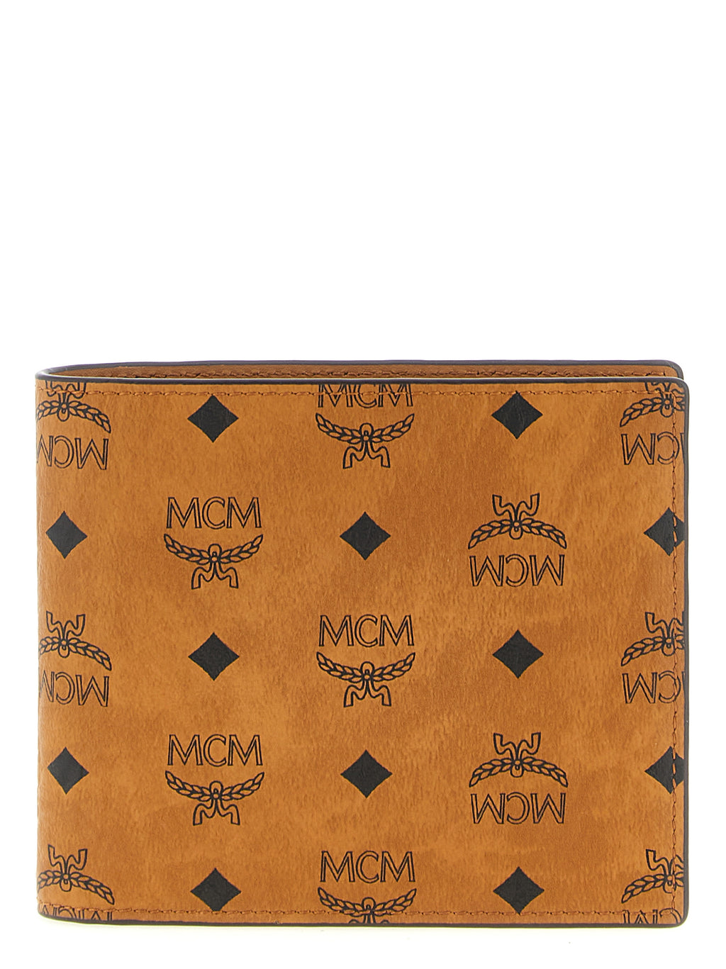 MCM Bifold Wallet with Coin Pocket in Visetos Cognac