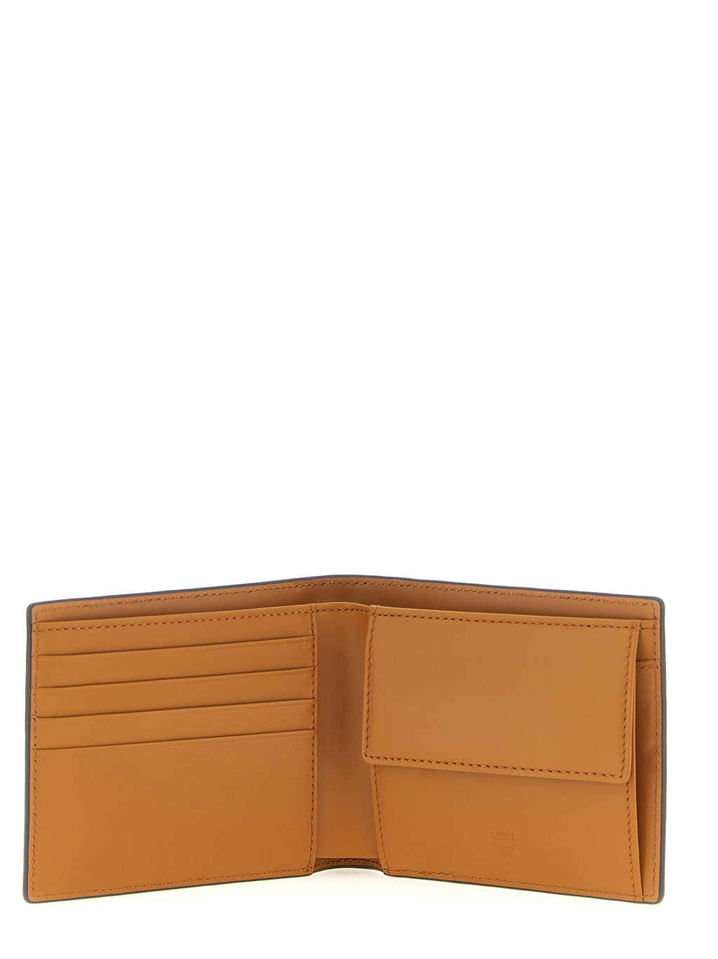 MCM Bifold Wallet with Coin Pocket in Visetos Cognac