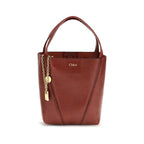 Chloé Small Spin Grained Leather Tote Bag Tiziano Red