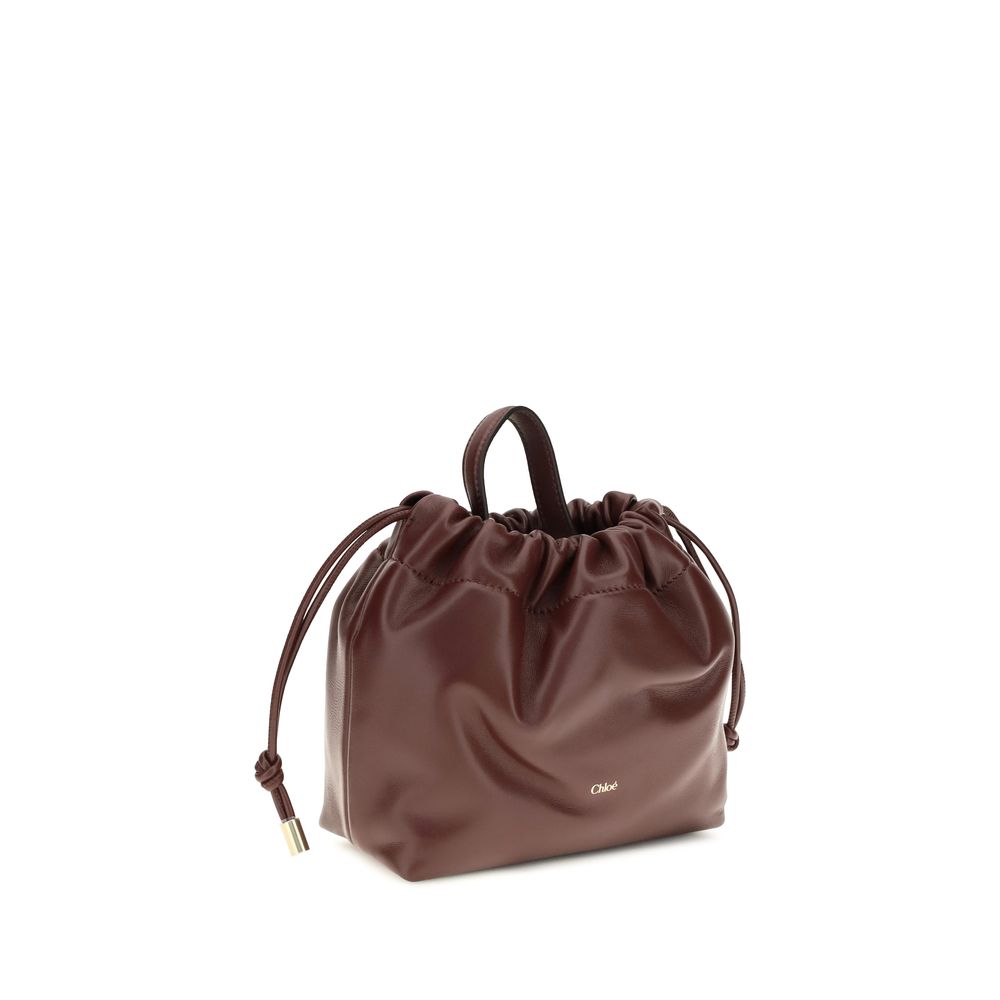Chloé Mini Icons Shoulder Bag with Chain Burnt Red
