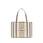 Chloé Woody Loop Canvas Tote Bag Pure Brown