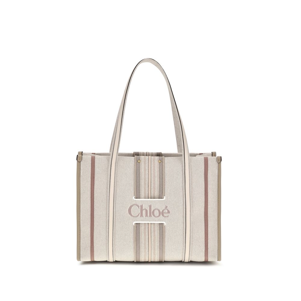Chloé Woody Loop Canvas Tote Bag Nude
