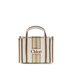 Chloé Small Woody Loop Canvas Tote Bag Pure Brown