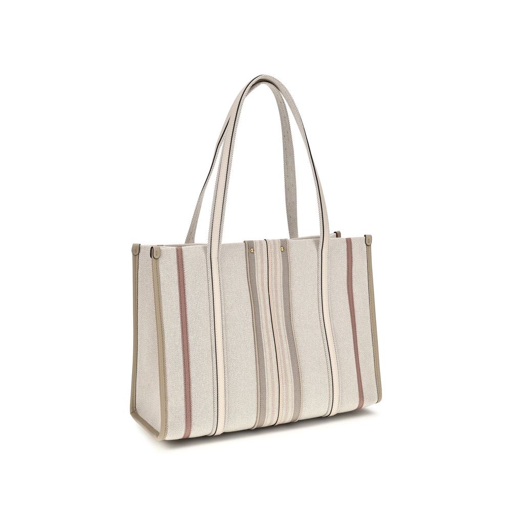 Chloé Woody Loop Canvas Tote Bag Nude