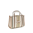 Chloé Small Woody Loop Canvas Tote Bag Pure Brown