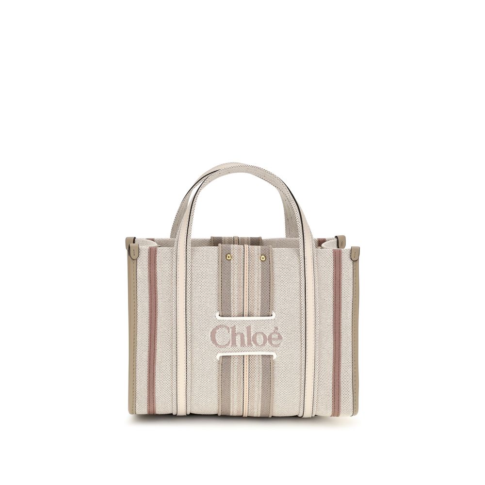 Chloé Small Woody Loop Canvas Tote Bag Nude