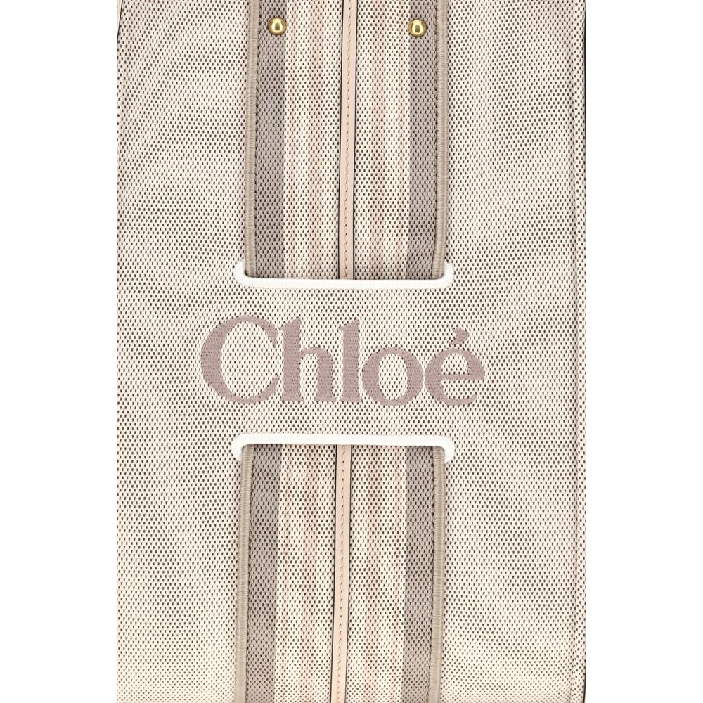 Chloé Woody Loop Canvas Tote Bag Nude