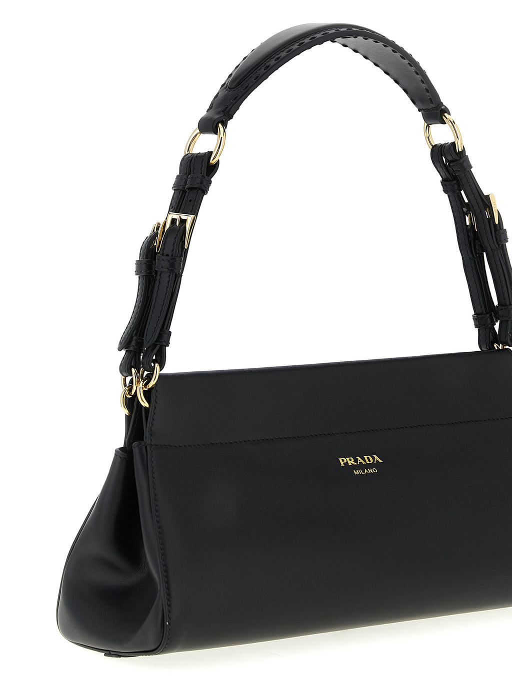 Prada Enchaîné Medium Leather Bag Black