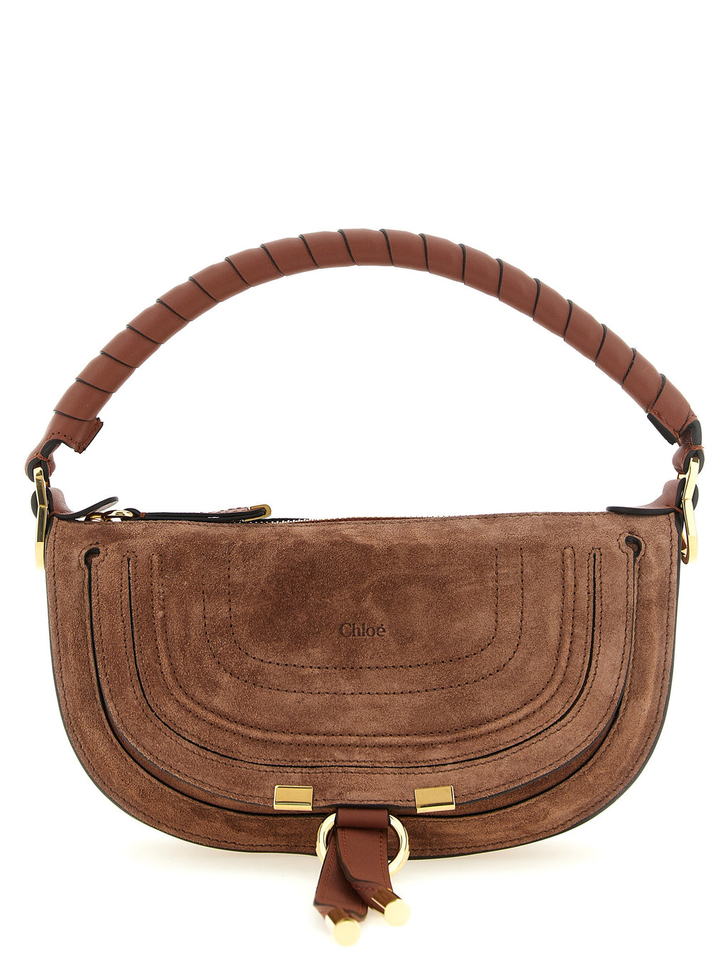 Chloé Mini Marcie Suede Shoulder Bag Blushy Brown