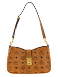 MCM Small Tracy Shoulder Bag in Visetos Cognac
