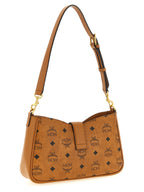 MCM Small Tracy Shoulder Bag in Visetos Cognac