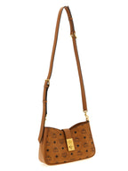 MCM Small Tracy Shoulder Bag in Visetos Cognac
