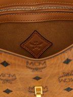 MCM Small Tracy Shoulder Bag in Visetos Cognac