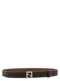 Fendi FF Reversible Belt Black Dark Brown