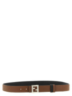 Fendi FF Reversible Belt Black Dark Brown